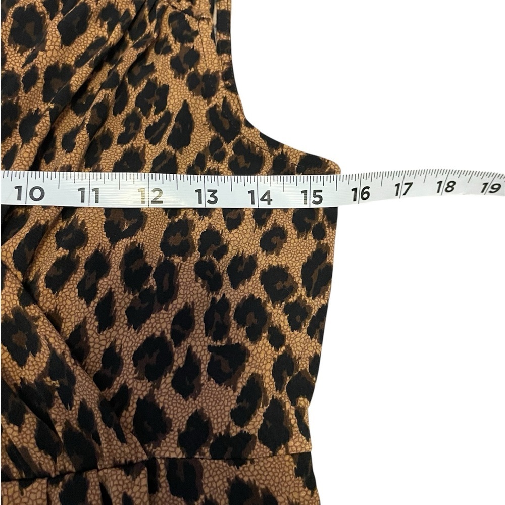 Charter Club Brown Sleeveless Cheetah Print V-neck Dress Petite Small Women’s - Picture 7 of 8